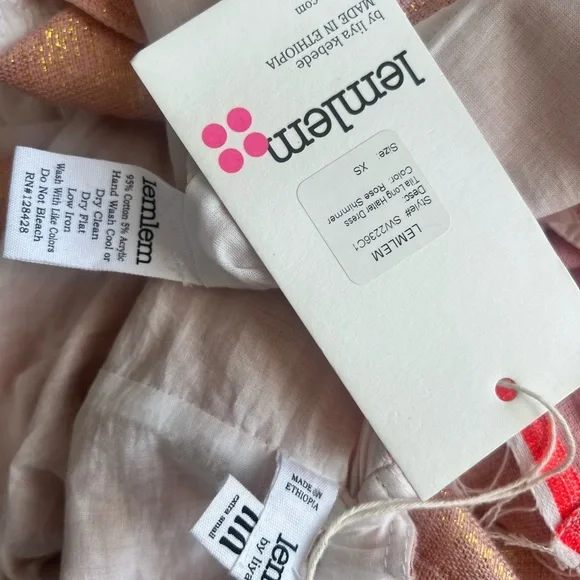 NWT Lemlem Tila Woven Halter Neck Midi Sundress Metallic Rose Shimmer XS - Picture 9 of 11
